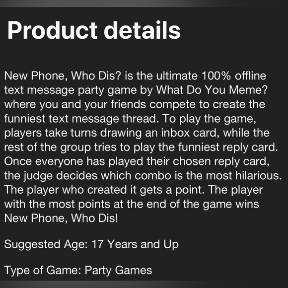 NEW New Phone Who Dis Card Game for Adults - Picture 3 of 5